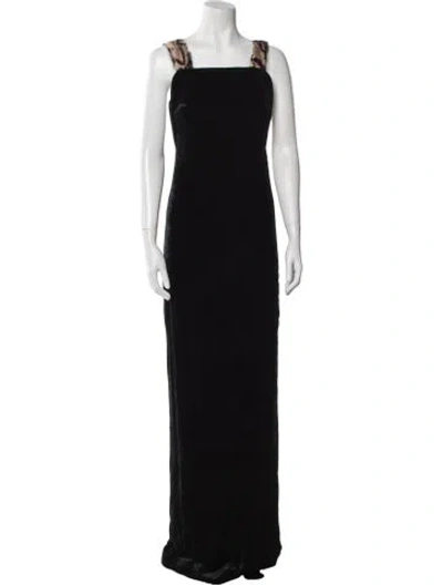 Pre-owned Tom Ford Square Neckline Long Dress In Black