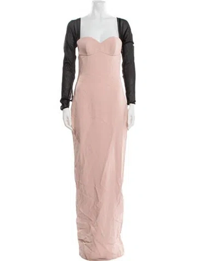 Pre-owned Tom Ford Square Neckline Long Dress In Pink