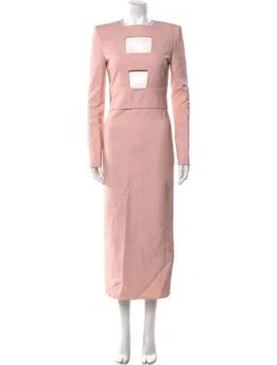 Pre-owned Tom Ford Square Neckline Long Dress In Pink