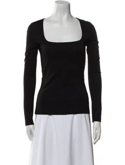 Pre-owned Tom Ford Square Neckline Long Sleeve Top In Black