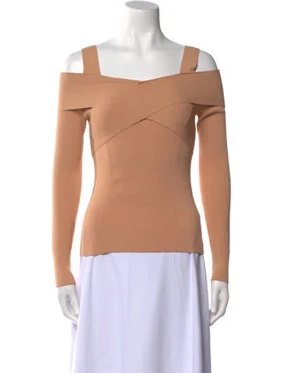 Pre-owned Tom Ford Square Neckline Long Sleeve Top In Neutral