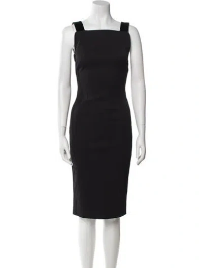 Pre-owned Tom Ford Square Neckline Midi Length Dress In Black