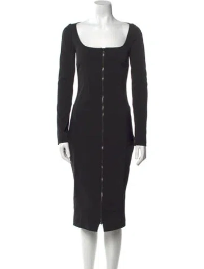 Pre-owned Tom Ford Square Neckline Midi Length Dress In Black