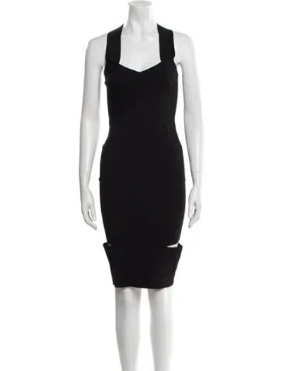 Pre-owned Tom Ford Square Neckline Midi Length Dress In Black