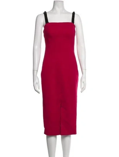 Pre-owned Tom Ford Square Neckline Midi Length Dress In Pink