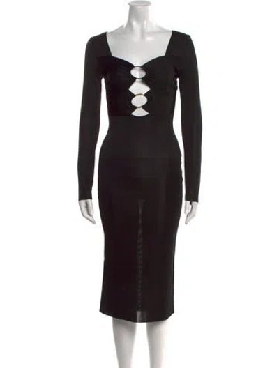 Pre-owned Tom Ford Square Neckline Midi Length Dress W/ Tags In Black