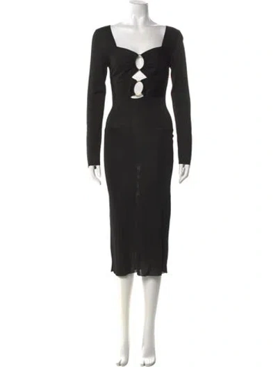 Pre-owned Tom Ford Square Neckline Midi Length Dress W/ Tags In Black