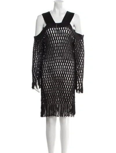 Pre-owned Tom Ford Square Neckline Mini Dress In Black