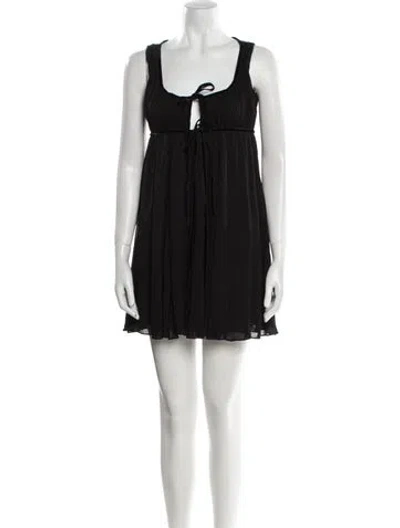 Pre-owned Tom Ford Square Neckline Mini Dress In Black