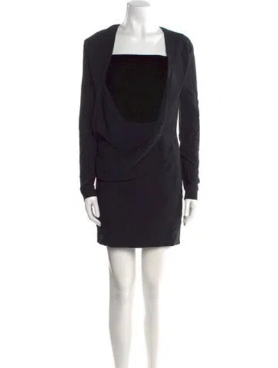 Pre-owned Tom Ford Square Neckline Mini Dress In Black