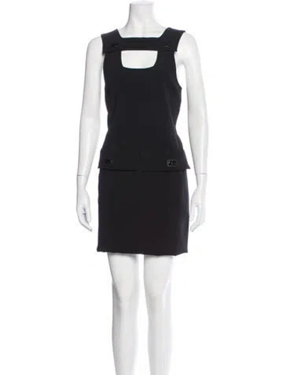 Pre-owned Tom Ford Square Neckline Mini Dress In Black