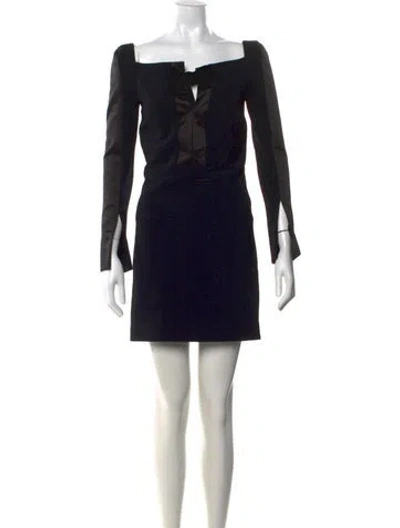 Pre-owned Tom Ford Square Neckline Mini Dress In Black