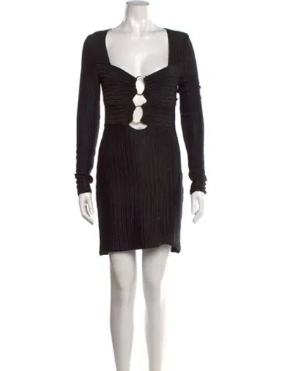 Pre-owned Tom Ford Square Neckline Mini Dress In Black