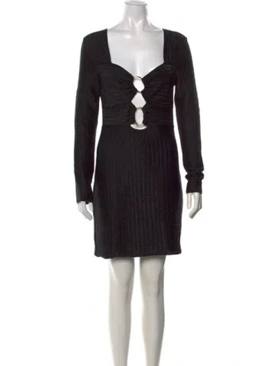Pre-owned Tom Ford Square Neckline Mini Dress In Black