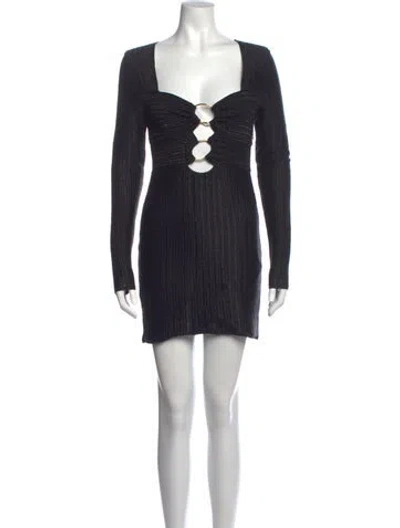Pre-owned Tom Ford Square Neckline Mini Dress In Black