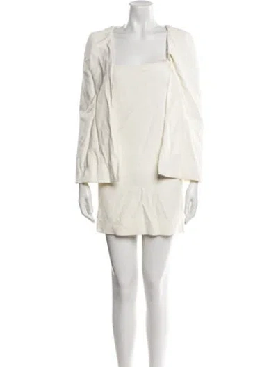 Pre-owned Tom Ford Square Neckline Mini Dress In Neutral