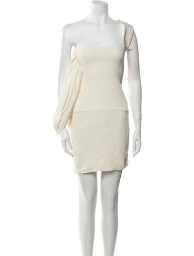 Pre-owned Tom Ford Square Neckline Mini Dress In Neutral