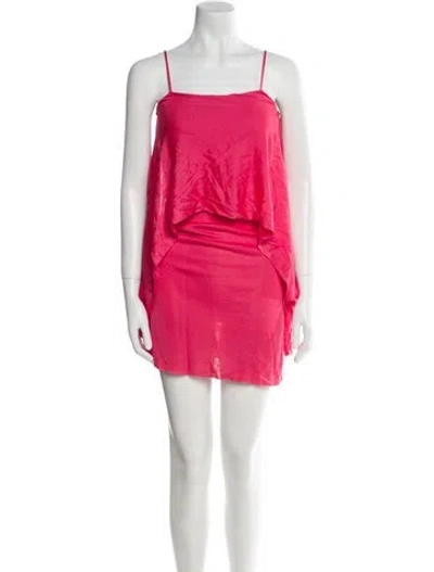 Pre-owned Tom Ford Square Neckline Mini Dress In Pink