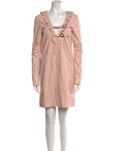 Pre-owned Tom Ford Square Neckline Mini Dress In Pink