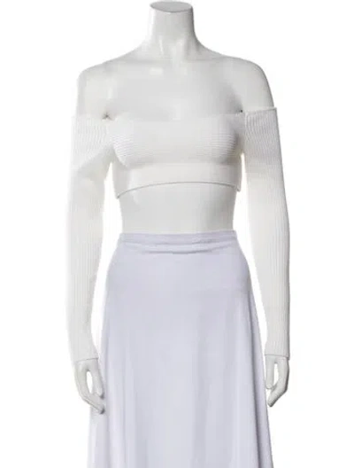 Pre-owned Tom Ford Square Neckline Three-quarter Sleeve Crop Top In Neutrals