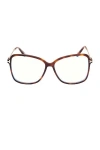 Tom Ford Square Optical Eyeglasses In Blonde Havana Rose Gold
