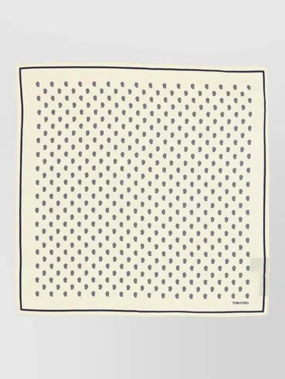 Tom Ford Square Polka Dot Foldable Lightweight Scarf Wrap In Neutral