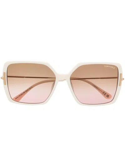 Tom Ford Square-shaped Gradient Lenses Sunglasses In Neutrals