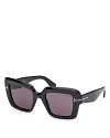 Tom Ford Eyewear Esme Oversized Frame Sunglasses In Black/gray Solid