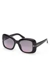Tom Ford Square Sunglasses, 52mm In Black