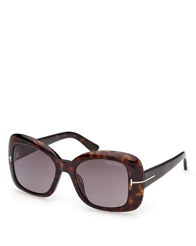 Tom Ford 52mm Gradient Square Sunglasses In Brown