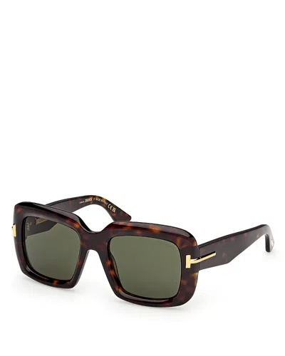 Tom Ford Square Sunglasses, 53mm In Green