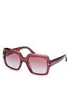 Tom Ford Kaya Purple Gradient Square Ladies Sunglasses Ft1082 66y 54 In Red/pink Gradient