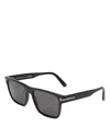 Tom Ford Square Sunglasses, 55mm In Black
