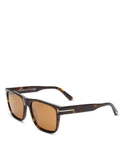 Tom Ford Square Sunglasses, 55mm In Havana/brown