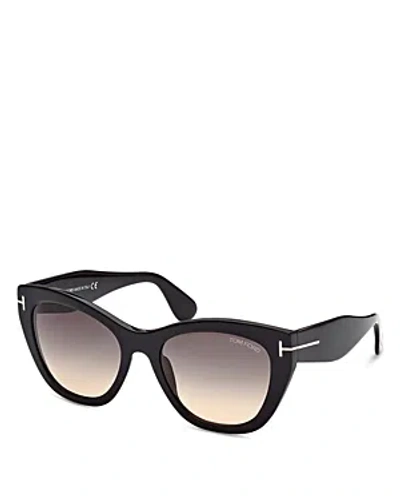 Tom Ford Square Sunglasses, 56mm In Black/gray Gradient