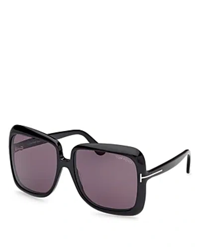 Tom Ford Square Sunglasses, 59mm In Black/gray Solid