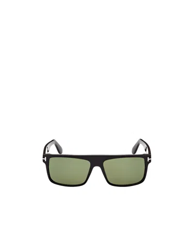 Tom Ford Square Sunglasses In Green
