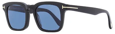 Pre-owned Tom Ford Square Sunglasses Tf751 Dax 01v Black Polarized 50mm Ft0751 In Blue