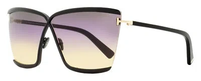 Pre-owned Tom Ford Square Sunglasses Tf936 Elle-02 01b Black/gold 71mm Ft0936 In Violet-amber Gradient