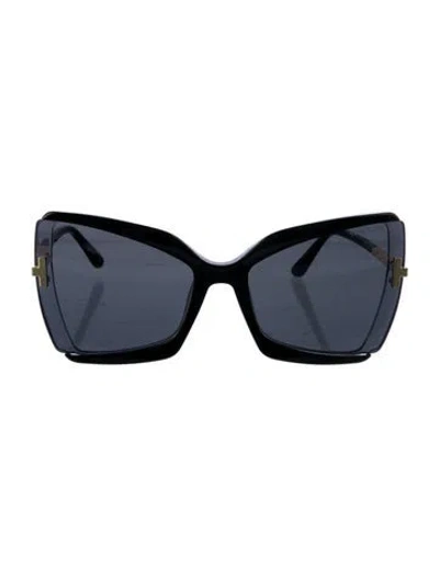 Pre-owned Tom Ford Square Tinted Sunglasses In Black