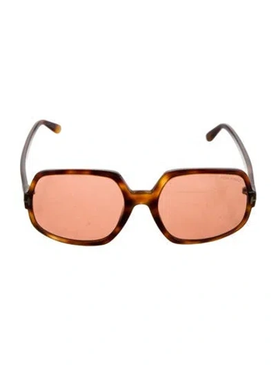 Pre-owned Tom Ford Square Tinted Sunglasses In Brown