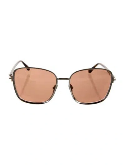 Pre-owned Tom Ford Square Tinted Sunglasses In Brown