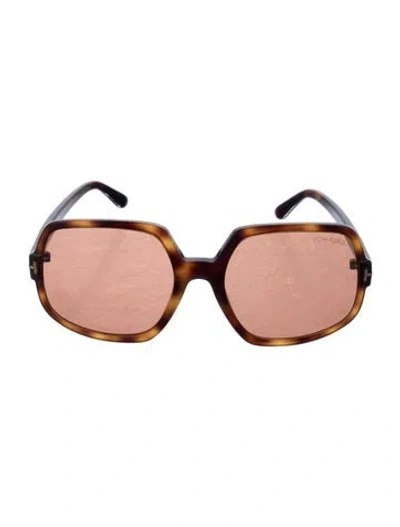 Pre-owned Tom Ford Square Tinted Sunglasses In Brown