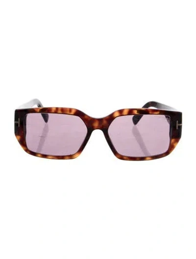 Pre-owned Tom Ford Square Tinted Sunglasses In Brown
