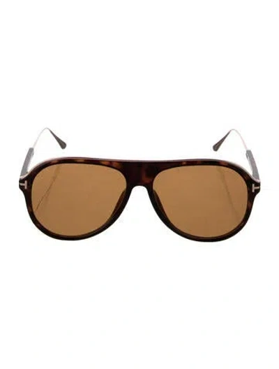 Pre-owned Tom Ford Square Tinted Sunglasses In Brown
