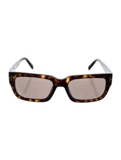 Pre-owned Tom Ford Square Tinted Sunglasses In Brown