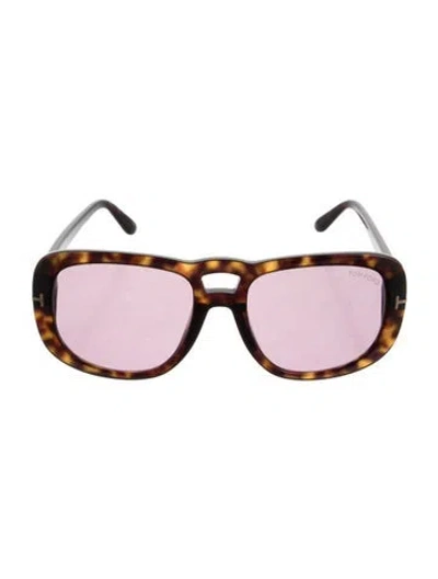 Pre-owned Tom Ford Square Tinted Sunglasses In Brown