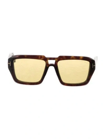Pre-owned Tom Ford Square Tinted Sunglasses W/ Tags In Brown