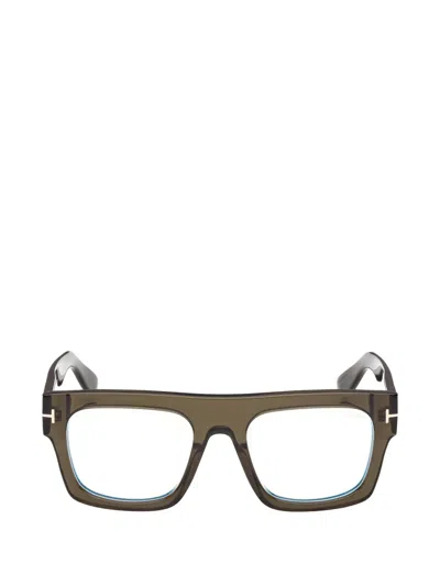 Tom Ford Square-frame Glasses In Green