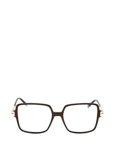 Tom Ford Square-frame Glasses In Brown